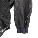 Free People Black Floral Sheer Lace Dolman Sleeve Sweater Medium Lagenlook Layer Photo 6