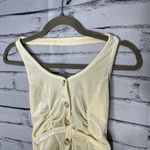 SheIn Cream Fitted Bodysuit Buttoned Down Details SZ XS Backless Crop Top Cami Photo 5