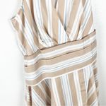 Anthropologie Maeve Asymmetrical Wrap Halter Top Side Zipper Shirt Dress Size 8 Photo 5