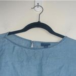 J. Jill Denim Blue Chambray Ruffle Sleeve Blouse 100% Tencel Lyocell Photo 1