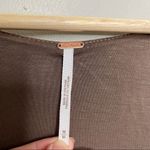 Free People  Perfect Date Top Taupe Stone Long Sleeve Velvet Blouse Size M Photo 2