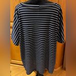Forgotten Grace Dolman Sleeve Tie-Front Stripe Shirt Navy & White Plus Size 3X Photo 4