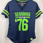 Fanatics Women’s Fanatcs Medium Neon Green and Navy Seahawks ‘76 Jersey Photo 0