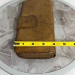 Source Unknown Genuine Leather Brown Snap Wallet Zip Around Organizer Clutch ID Holder Photo 7