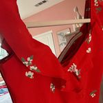 Flynn Skye  romantic flowy bohemian long red floral ruffled dress NWT size SM Photo 5