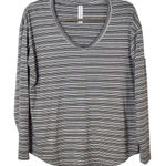  Black and White Striped Long Sleeve Tee Size Medium Athleta Stripe Tee Photo 0