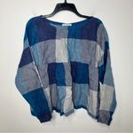 Handmade checkered babydoll top long sleeve drop shoulders women’s size large Photo 0
