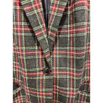 Sag Harbor Vintage Blazer Size 18W Red Green Wool Tartan Velvet Plaid Holiday Photo 2