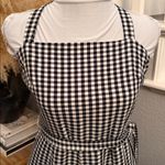 Francesca’s Blue Rain Gingham Plaid Jumpsuit Black White Size Medium Photo 2