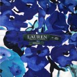 Ralph Lauren Lauren Blue White Flora Slinky Stretch Draped Shirred Dress Sz 16 Photo 7