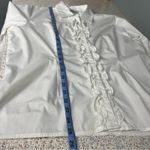 Pendleton  Petites Button Down Ruffle White Long Sleeve Shirt Women’s Size 18 Photo 6