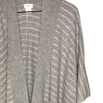 Club Monaco 100% Cashmere Striped Poncho Wrap Gray Open-Front One Size Photo 1