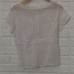 white cotton short sleeve lace trim‎ blouse Size undefined Photo 4
