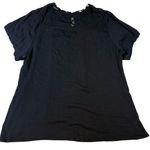 Torrid  Black Lace Up Lace Round Neck Boho Top Sz 4 Photo 2