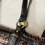 Vintage Coach Tweed Handbag Black Photo 4
