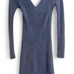 Abercrombie & Fitch  Women's Small Blue Knit Mini Sweater Dress Soft AF Logo Photo 0