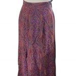 Burgundy‎ Skirt 90s Y2K DARK Academia Midi Skirt Dark Paisley Library Poet Purple Photo 0