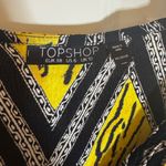Topshop  Size 6 Yellow Black White Halter Crop‎ Top Button Down Photo 3