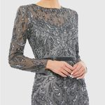 Mac Duggal  5124 Womens Dark Gray Beaded Long Sleeve Evening Gown Photo 2