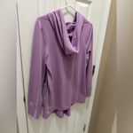 PAJAMAGRAM Lavender zip up hooded night shirt size Large Purple Photo 5