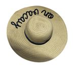 Stylish Tan Sun Hat with Black Embroidery On Vacay Straw Floppy Hat Photo 7