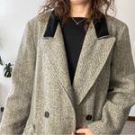 VINTAGE JENNIFER CHASE Wool Herringbone Longline Pea Coat Jacket Gray Size XL Photo 11