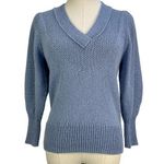 Brochu Walker Saskia Vee Cotton Knit Pullover Sweater Blue Photo 0