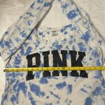 PINK - Victoria's Secret Victoria’s Secret PINK, Long Sleeve Blue/White Tie Dye Crop Top  L Casual  Boho Photo 6