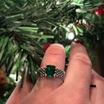 NWOT Green Zircon Emerald Cut Ring – Adjustable Mesh Band Size 6 Photo 5