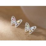 Multicolor Butterfly Earrings Pink Photo 1