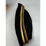 Vintage Black & Gold Striped Hat Cap Pin up military Airline Photo 7