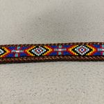 Vintage 1991 Beaded Native American Southwestern Leather Belt size 36 Brown Photo 1