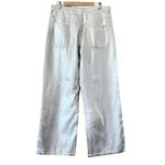 ZARA TRF Boyfriend Mid Rise Metallic Silver Wide Leg Jeans Size 14 Photo 3
