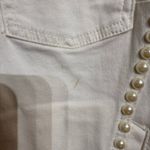 V Cristina White Faux Pearl Lined Vintage Jean Jacket Sz M NWT Size M Photo 4