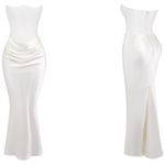 House Of CB  XL A-C 'Persephone' Ivory Strapless Corset Dress NWOT Photo 13