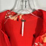 Free People Field of Butterflies Orange Patterned Longline Tunic Top XS Bohemian Photo 2