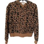 BP NWT Tan/Brown Leopard Print Long Sleeve Drawstring Cropped Pullover Photo 1