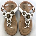 Clarks Artisan Collection Women’s White Medallion Bronze Sandal Thong Leather 8M Photo 6