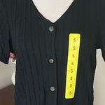 Weatherproof  Comfy Black Textured Tie Knot Button Front New Photo 3