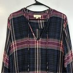 Cloth & Stone  Jewel Tone Long Sleeve Plaid Shift Shirt Dress Size Medium Photo 1