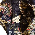 Nanette Lepore  size 2 Paisley Navy Dress Smocked Waist Photo 4