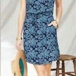 CAbi  Style‎ 5265 Blue Floral Cap Sleeve Drawstring Waist Dress Size Medium Photo 0