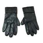Lauren Ralph Lauren Leather Beaded Black Gloves Size Medium Photo 0