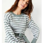 Ann Taylor NWT  Striped Belted Sweater Midi Dress Seafoam/White XXL Long Sleeve Photo 4