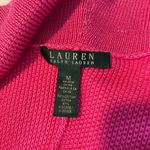 Ralph Lauren Lauren  Knit Cardigan Open Front Pink Cotton Blend Short Sleeve- M Photo 2