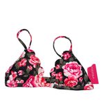 Xhilaration NEW Rose Print Scallop Bikini Top size Small Photo 1