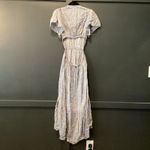 Xirena Gabrielle Cutout short sleeve v neck Maxi Midi blue floral cotton Dress L Size L Photo 2