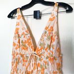 Peony Dress Vacation Cotton Floral Lightweight Summer Maxi Pastel Orange M EUC Size M Photo 4