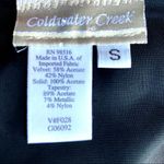 Coldwater Creek  Small Jacket Velvet Button Front Black Wine Tapestry Holiday Photo 13