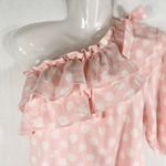 Lisa Marie Fernandez Target Large Dress One Shoulder Linen Polka Dot Pink‎ 1226 Pink Photo 5